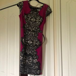 SZ. 6 purple dress w/black and white design. NWT
